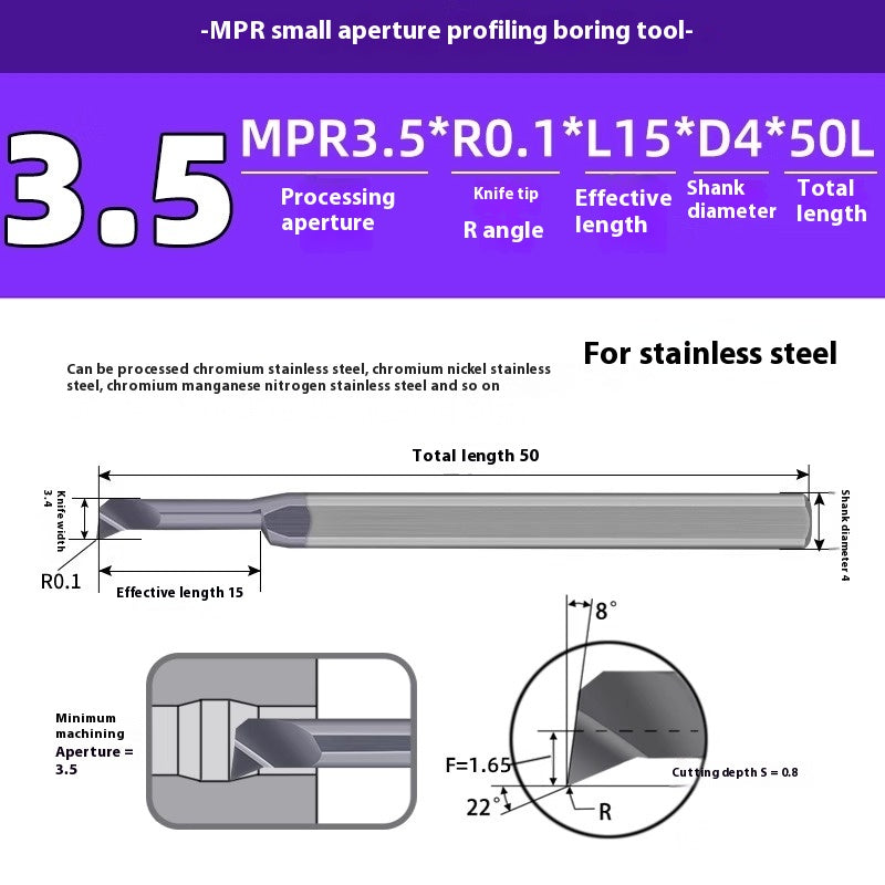 1129-CNC Small Bore Boring Tools MPR Copy Boring Turning Tools for Stainless Steel, Copper and Aluminum Lathe Micro Small Boring Tools Shandong Denso Pricision Tools Co.,Ltd.